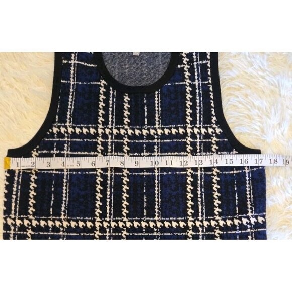 Daniel Rainn Sweater Vest Women Large Houndstooth Blue Black White Viscose EUC - Picture 5 of 9